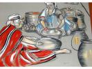 Cuisine orientale, Huile et fusain sur toile