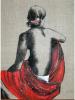 Ruban dans les cheveux, Fusain et huile sur toile